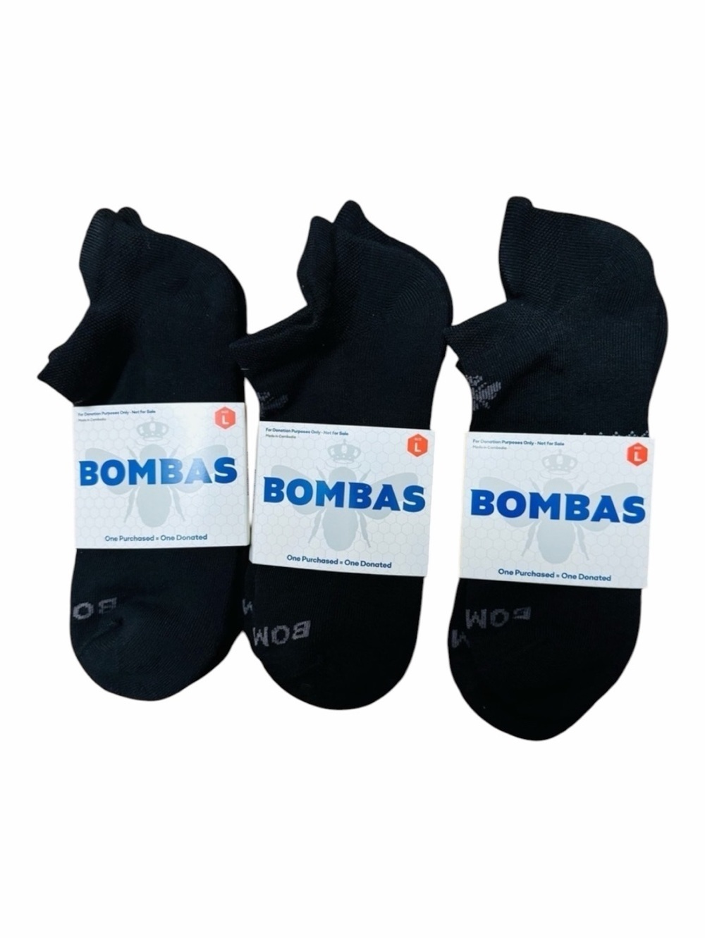 Bombas Black Athletic Socks Low-Cut Performance set of three